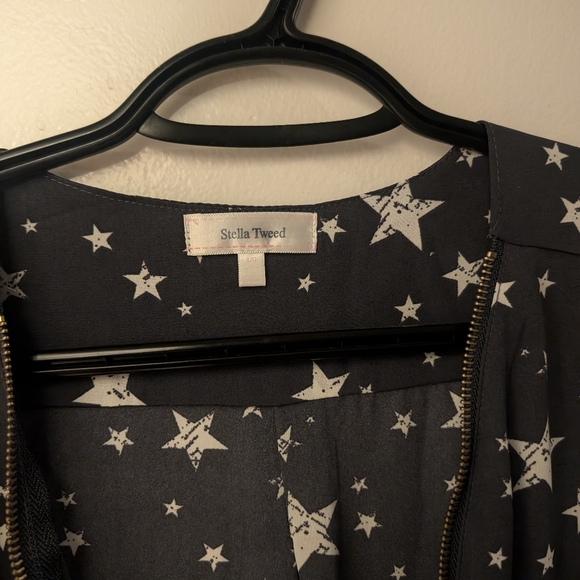 Stella Tweed Zippered Blouse Size L - Picture 3 of 3